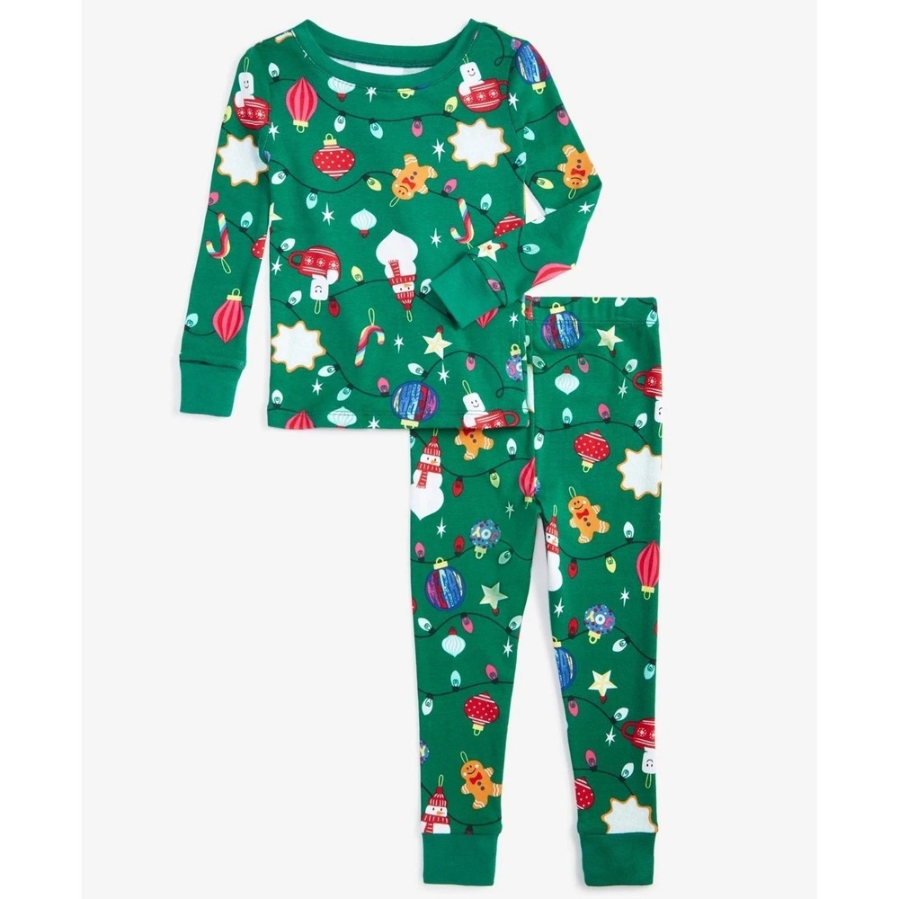Holiday Lane Pajamas Ornaments Cotton Size‎ 4T Green NWT